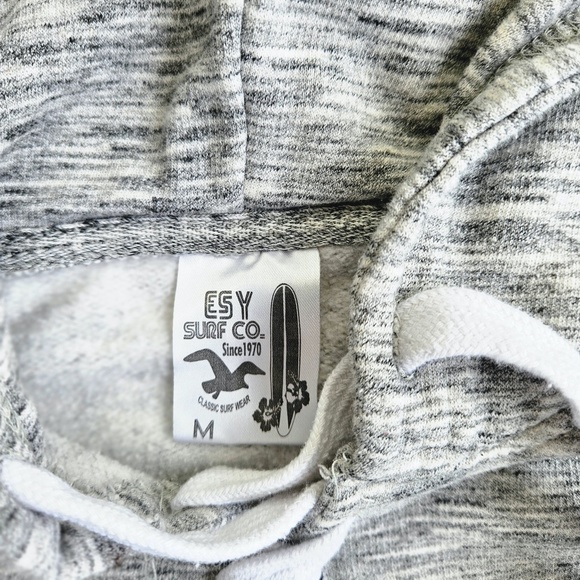 ESY Surf Co Las Vegas Nevada "Genuine Article" Gray Hooded Sweatshirt Size M - Picture 4 of 8
